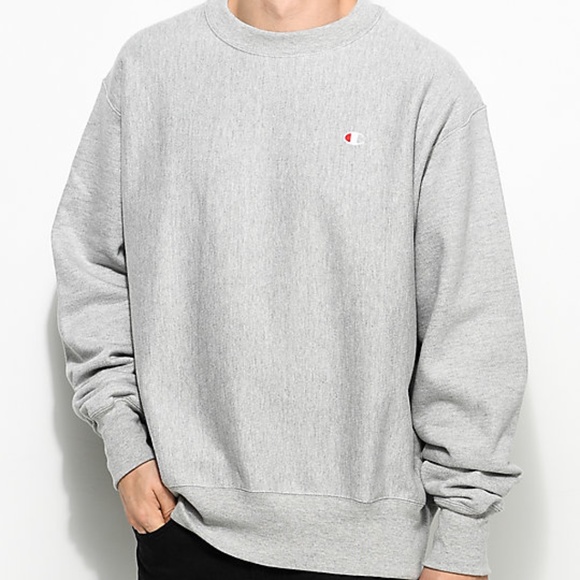 champion reverse weave left chest crew neck sweatshirt